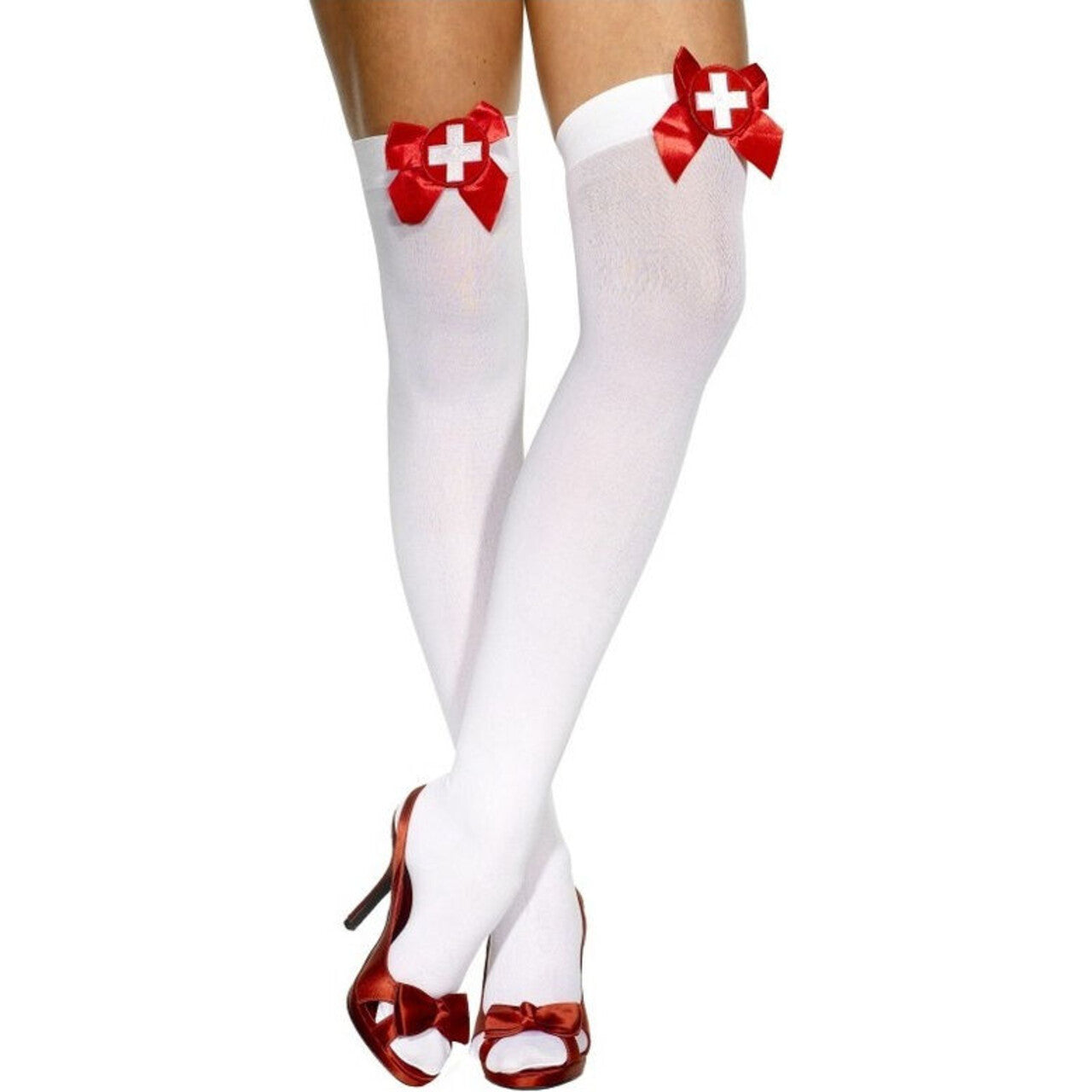 Op deze afbeelding zie je een Accessoires, van het merk Smiffy's. Verpleegster Hoge Kousen