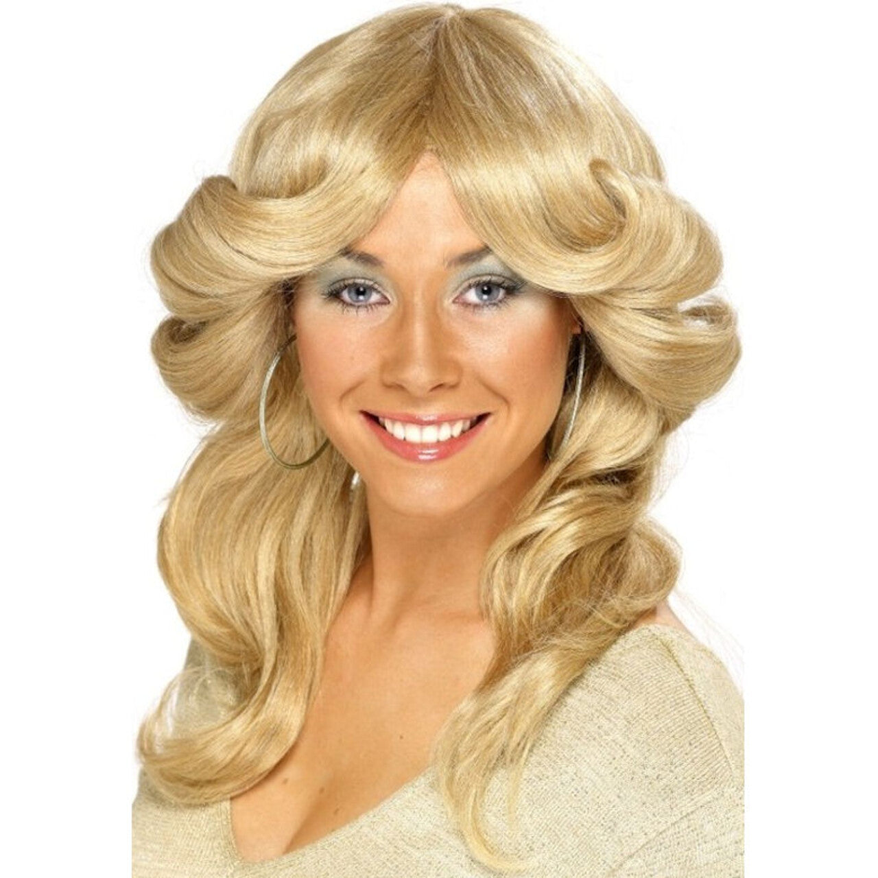 Op deze afbeelding zie je een Accessoires, van het merk Smiffy's. Flick Blonde Pruik