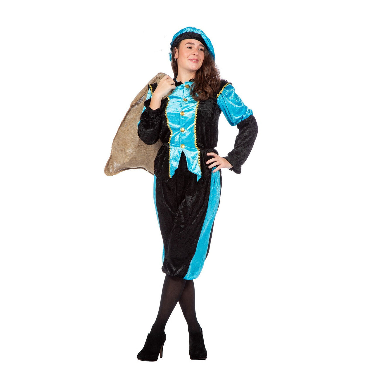 Op deze afbeelding zie je een Kostuums, van het merk Wilbers. Aqua Piet Pansamt Budget Unisex Kostuum