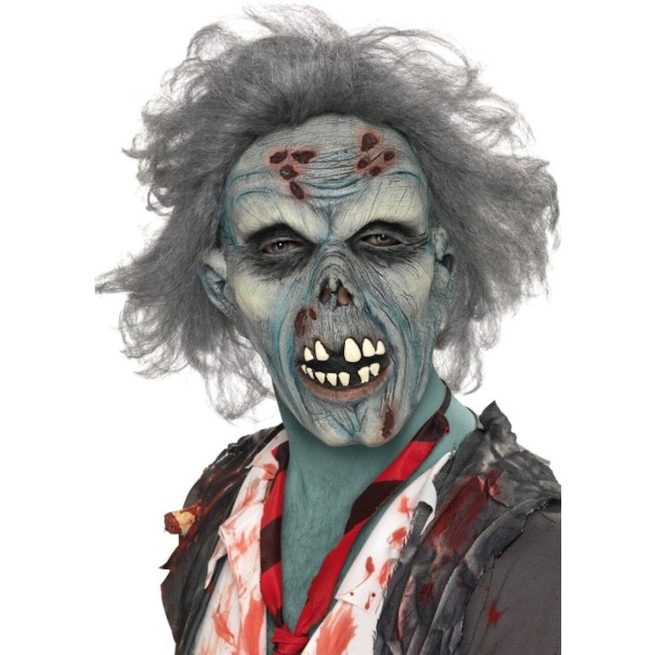 Op deze afbeelding zie je een Accessoires, van het merk Smiffy's. Rottende Zombie Masker Kogelgaten