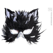 Op deze afbeelding zie je een Accessoires, van het merk Widmann. Oogmasker Kat Met Veren
