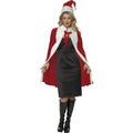 Luxe Santa Cape En Hoed Vrouw Kostuum