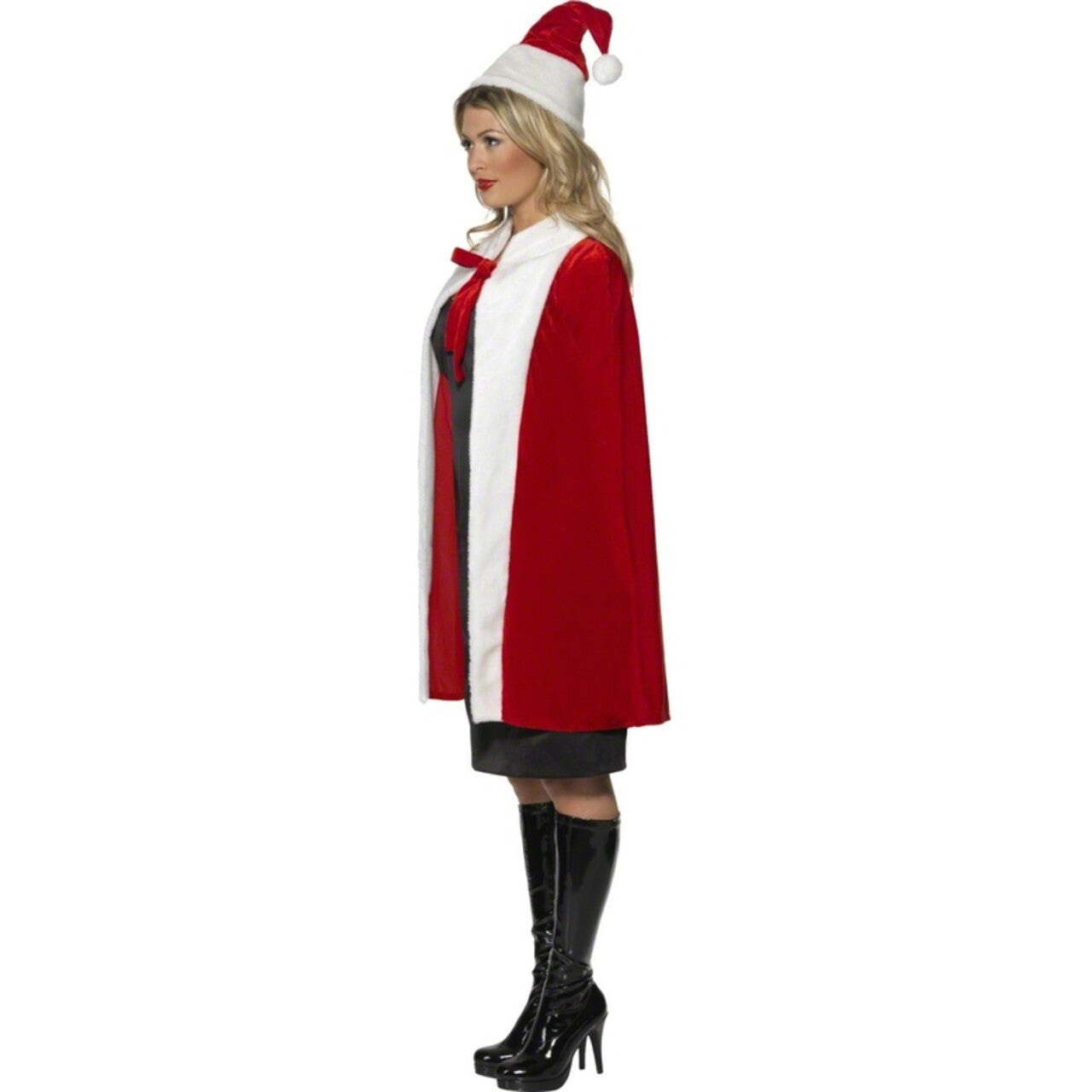Op deze afbeelding zie je een Kostuums, van het merk Smiffy's. Luxe Santa Cape En Hoed Vrouw Kostuum