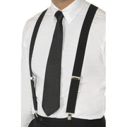 Op deze afbeelding zie je een Accessoires, van het merk Smiffy's. Zwarte Elastische Bretels Volwassen