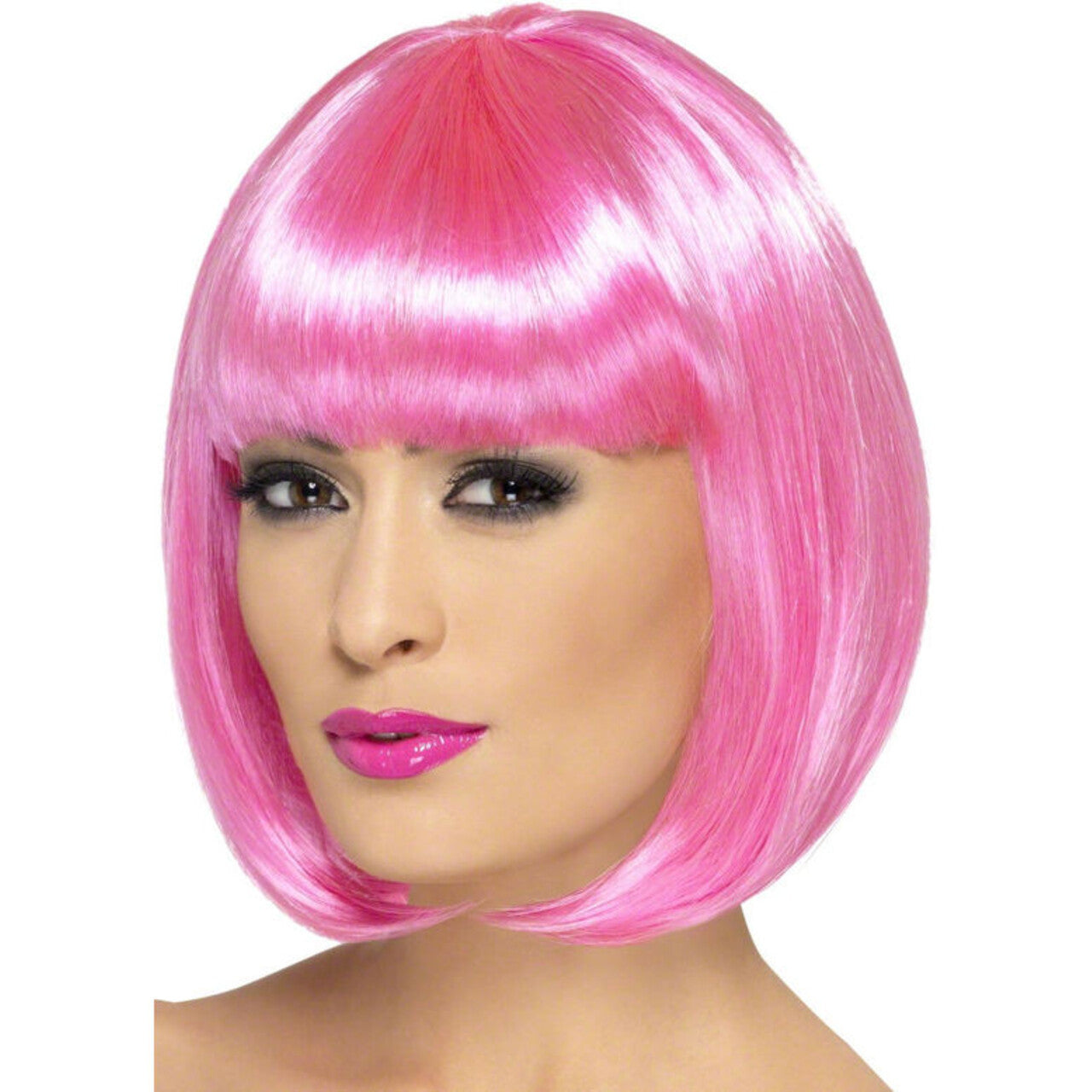 Op deze afbeelding zie je een Accessoires, van het merk Smiffy's. Lange Bob Pruik Roze
