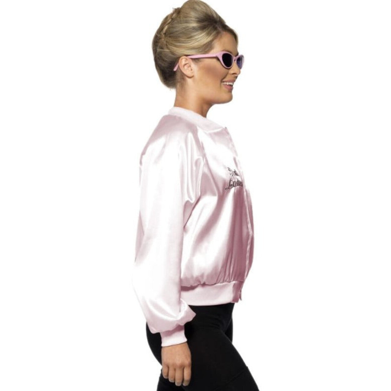 Op deze afbeelding zie je een Kostuums, van het merk Smiffy's. Officiele Grease Roze Dame Jack Vrouw Kostuum