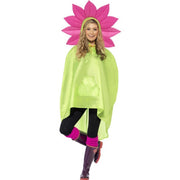 Op deze afbeelding zie je een Kostuums, van het merk Smiffy's. Hippie Bloemen Poncho Vrouw Kostuum