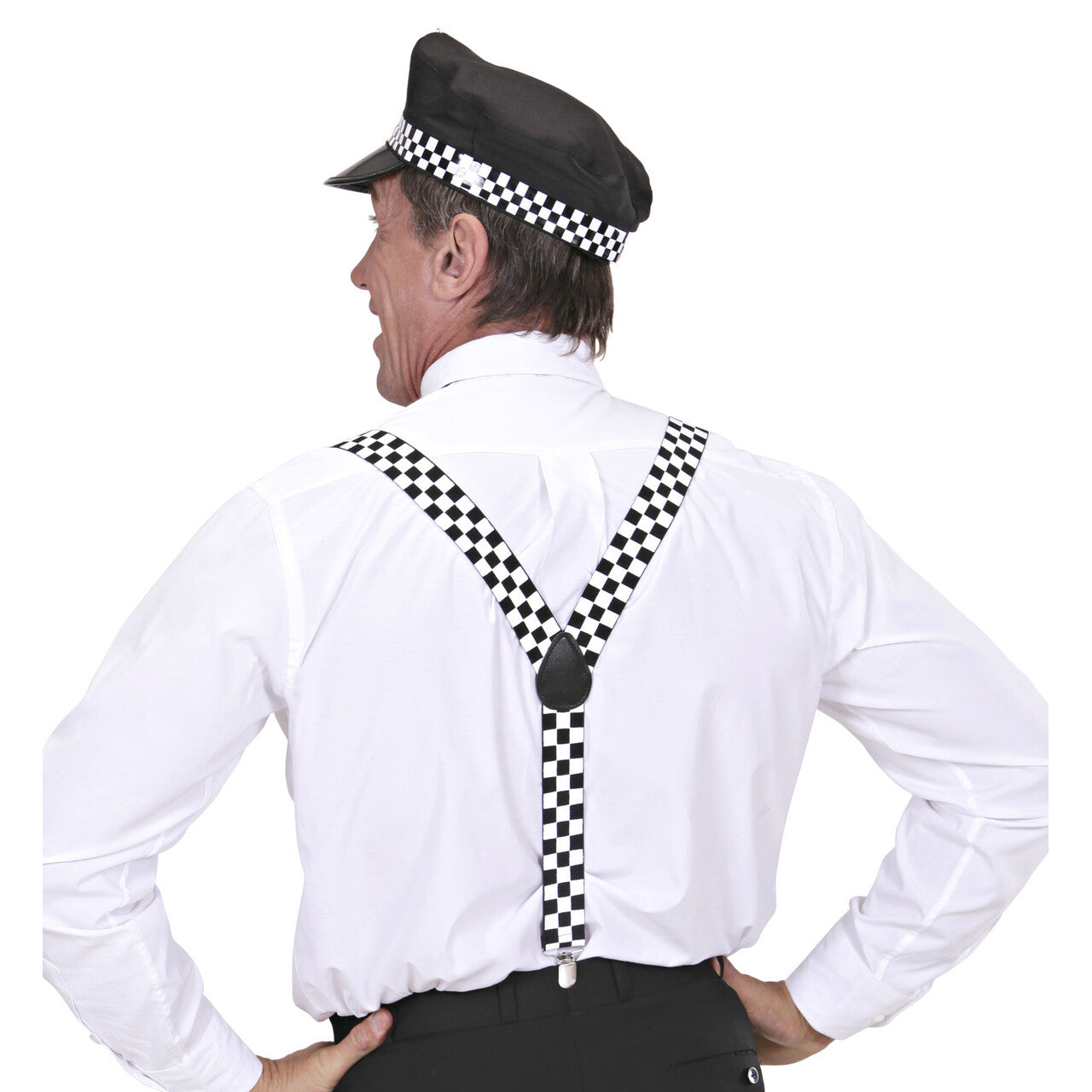 Op deze afbeelding zie je een Accessoires, van het merk Widmann. Bretels Zwart / Wit Geblokt