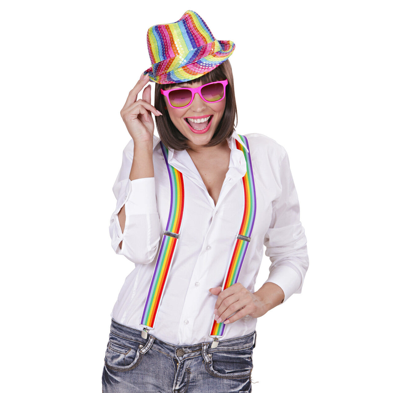 Op deze afbeelding zie je een Accessoires, van het merk Widmann. Bretels Veelkleurig