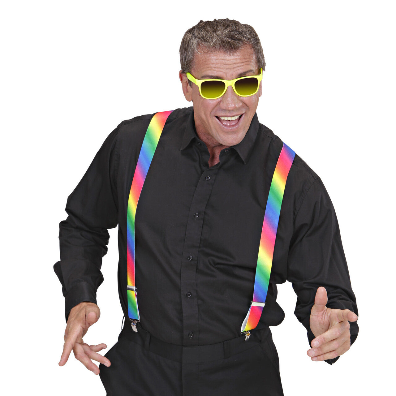 Op deze afbeelding zie je een Accessoires, van het merk Widmann. Bretels Regenboog
