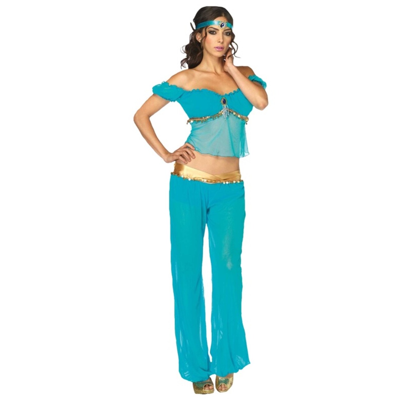 Op deze afbeelding zie je een Kostuums, van het merk Fancy Dress Warehouse. Sherezade De Arabische Schoonheid Vrouw Kostuum