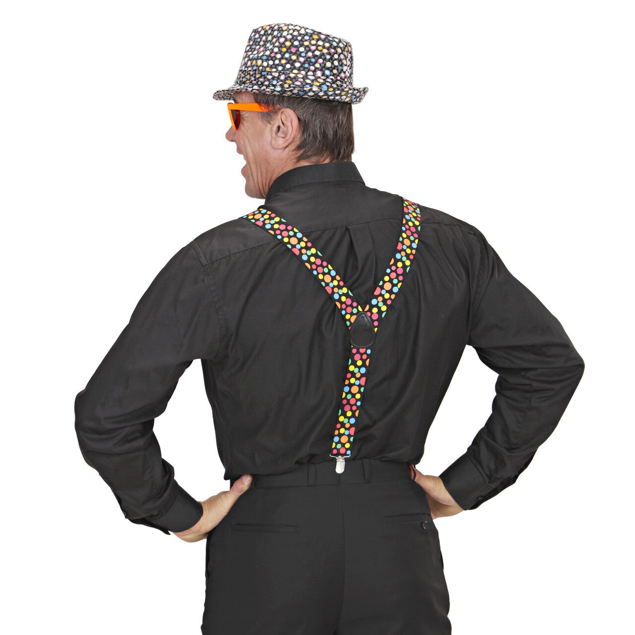 Op deze afbeelding zie je een Accessoires, van het merk Widmann. Bretels Met Gekleurde Bollen