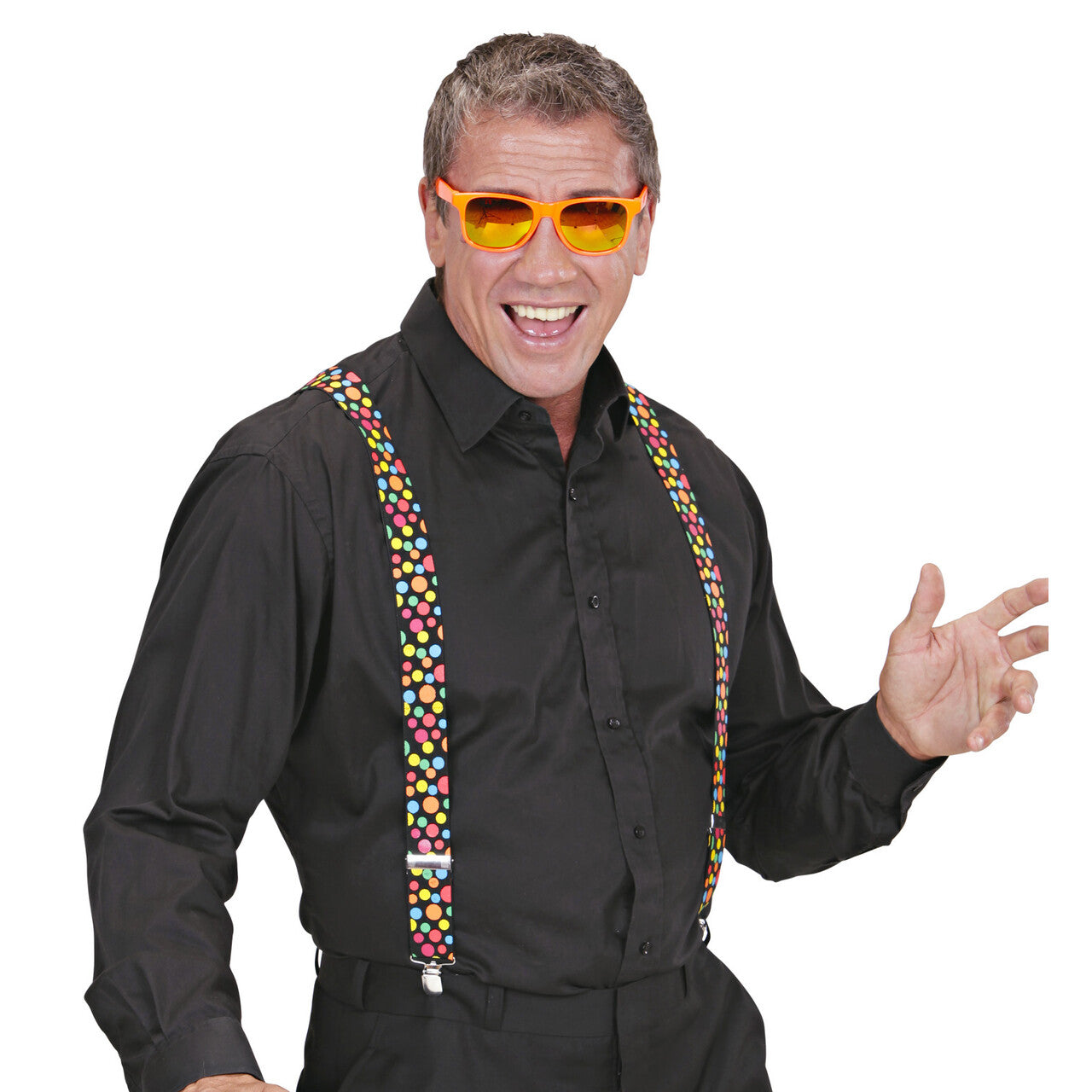Op deze afbeelding zie je een Accessoires, van het merk Widmann. Bretels Met Gekleurde Bollen