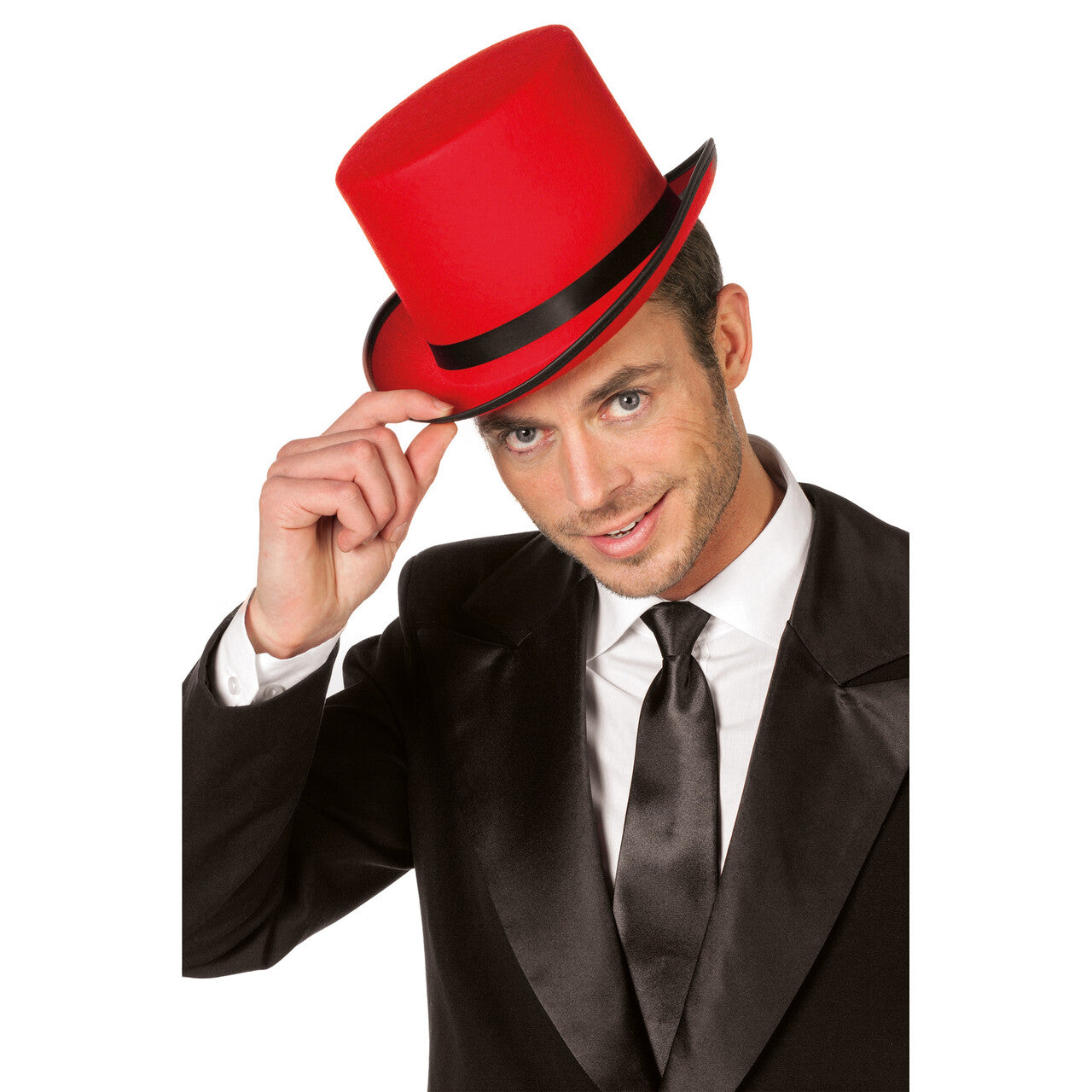 Op deze afbeelding zie je een Accessoires, van het merk Wilbers. Rode Hoge Classy Hoed