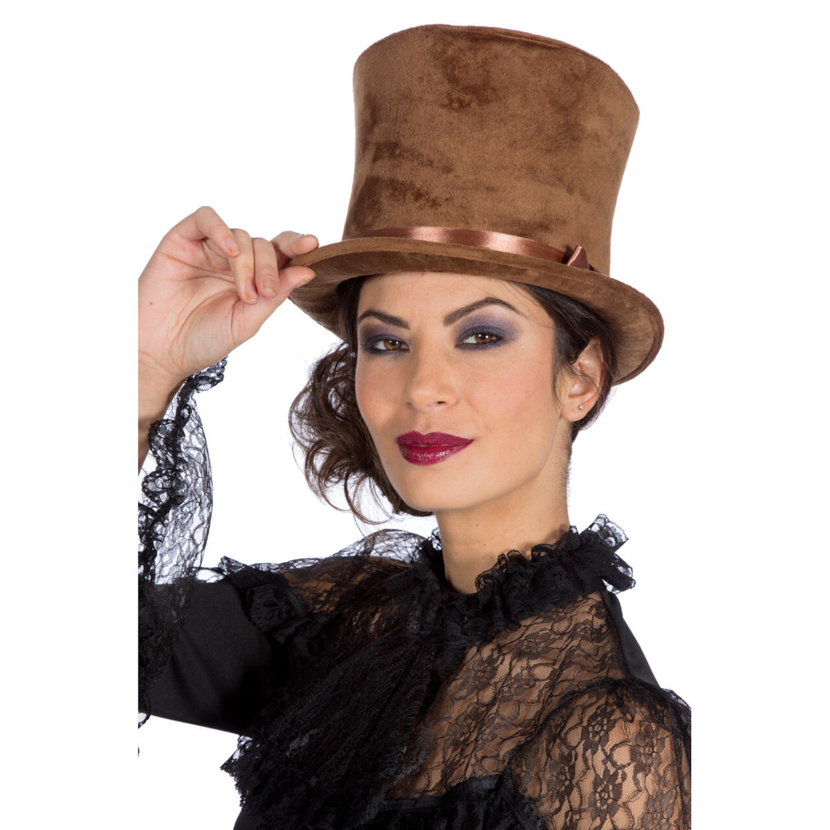 Op deze afbeelding zie je een Accessoires, van het merk Wilbers. Extra Hoge Hoed Velvet Bruin