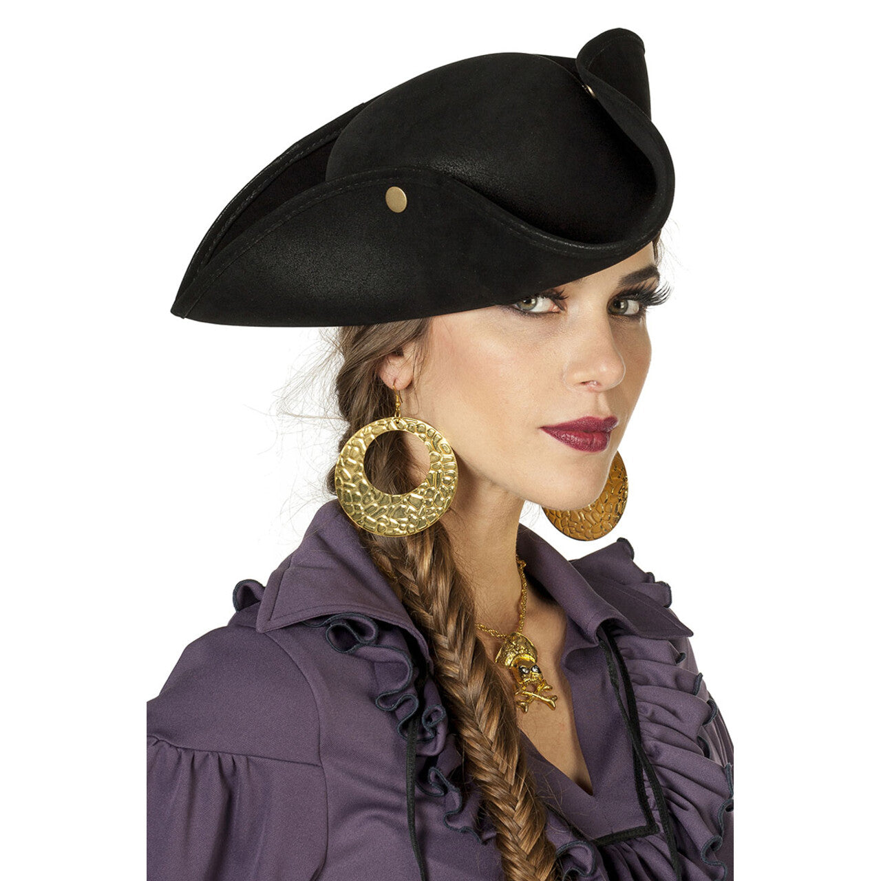 Op deze afbeelding zie je een Accessoires, van het merk Wilbers. Eenvoudige Piratenhoed Zwart