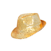 Op deze afbeelding zie je een Accessoires, van het merk Wilbers. Mister Pimpman Gangsterhoed Pailletten Goud