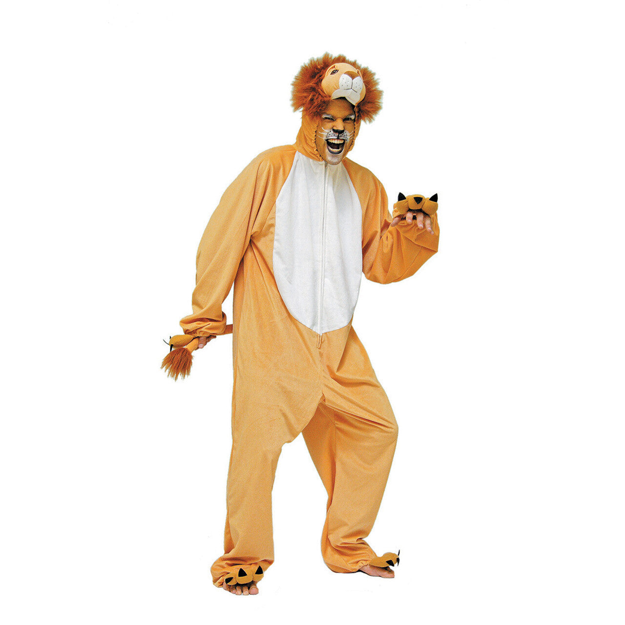 Op deze afbeelding zie je een Kostuums, van het merk Wilbers. Gevaarlijke Pluche Leeuw Man Kostuum