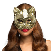 Op deze afbeelding zie je een Accessoires, van het merk Boland. Halfmasker Disco Kat Goud Game Play