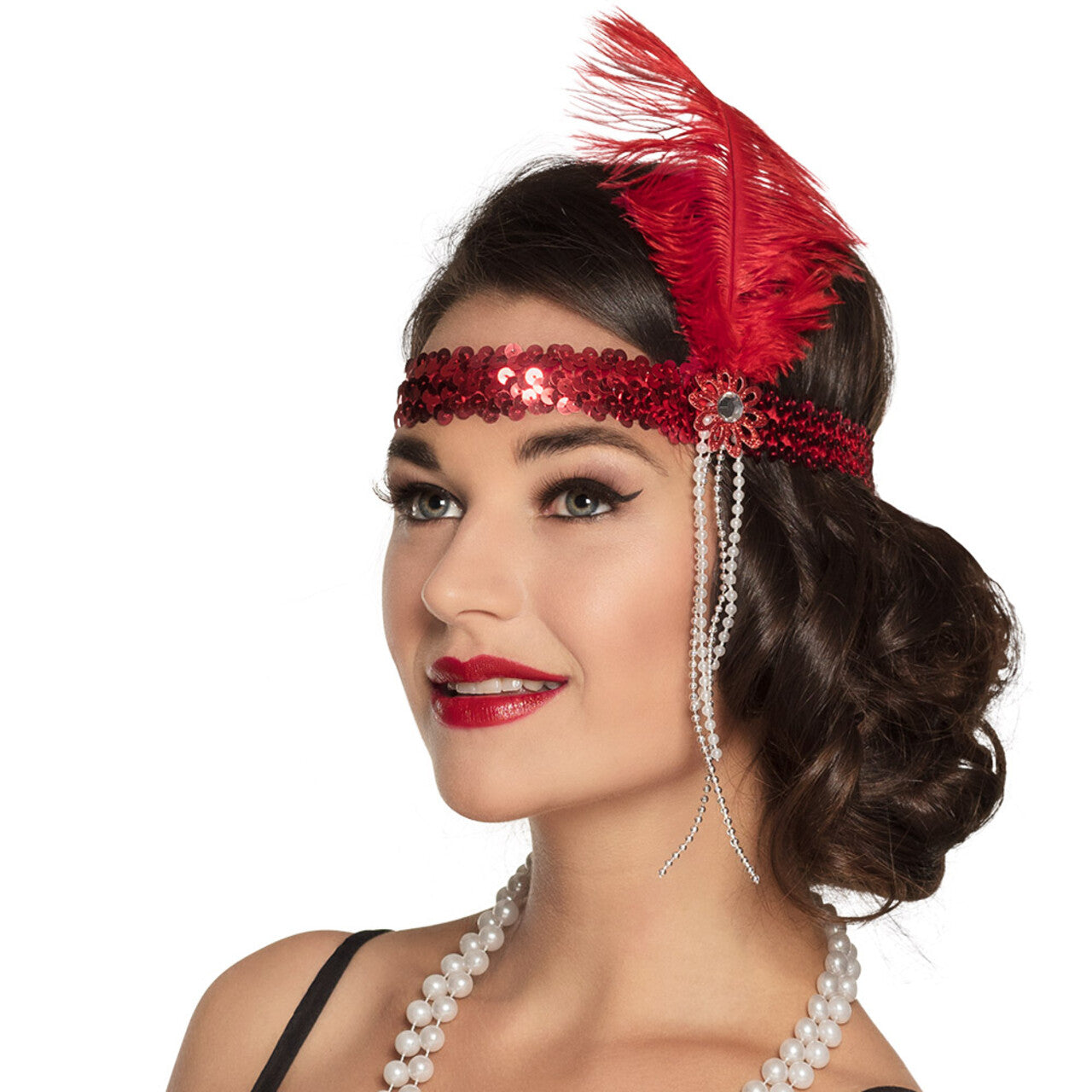 Op deze afbeelding zie je een Accessoires, van het merk Boland. Hoofdband Flapper Rood