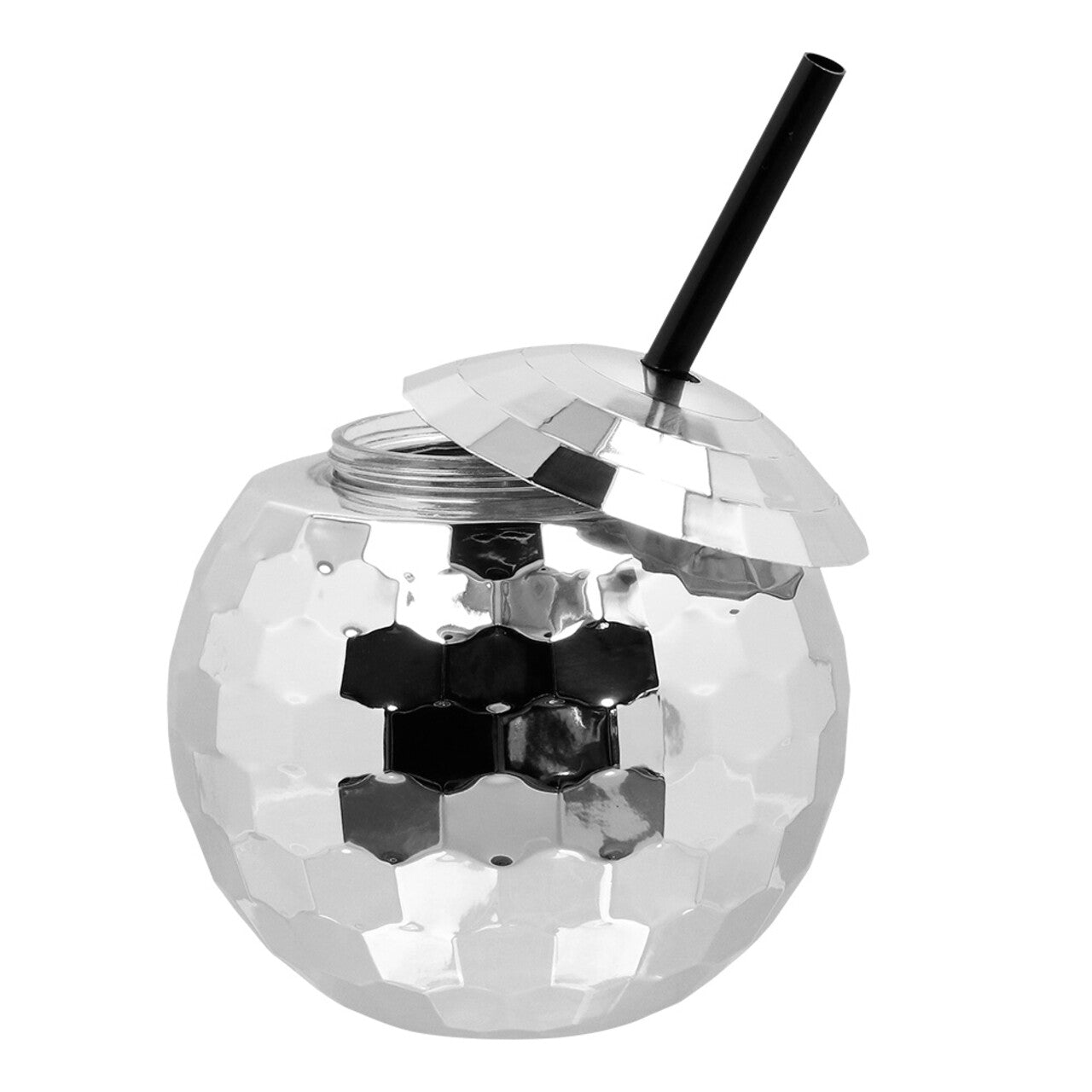 Op deze afbeelding zie je een Accessoires, van het merk Boland. Discobal Drinkbeker Met Rietje Zilver (60 Cl)