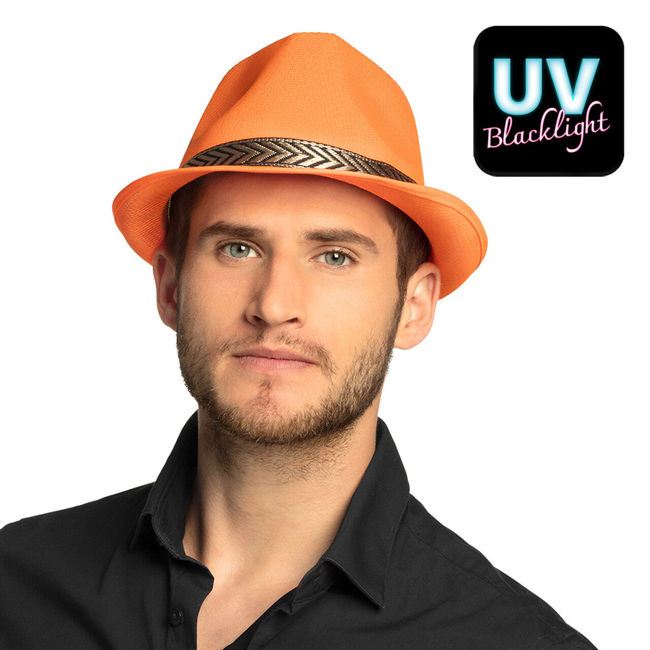 Op deze afbeelding zie je een Accessoires, van het merk Boland. Hoed Funky Fedora Oranje