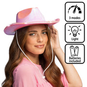 Op deze afbeelding zie je een Accessoires, van het merk Boland. Pearl Pink Cowboyhoed Met Led