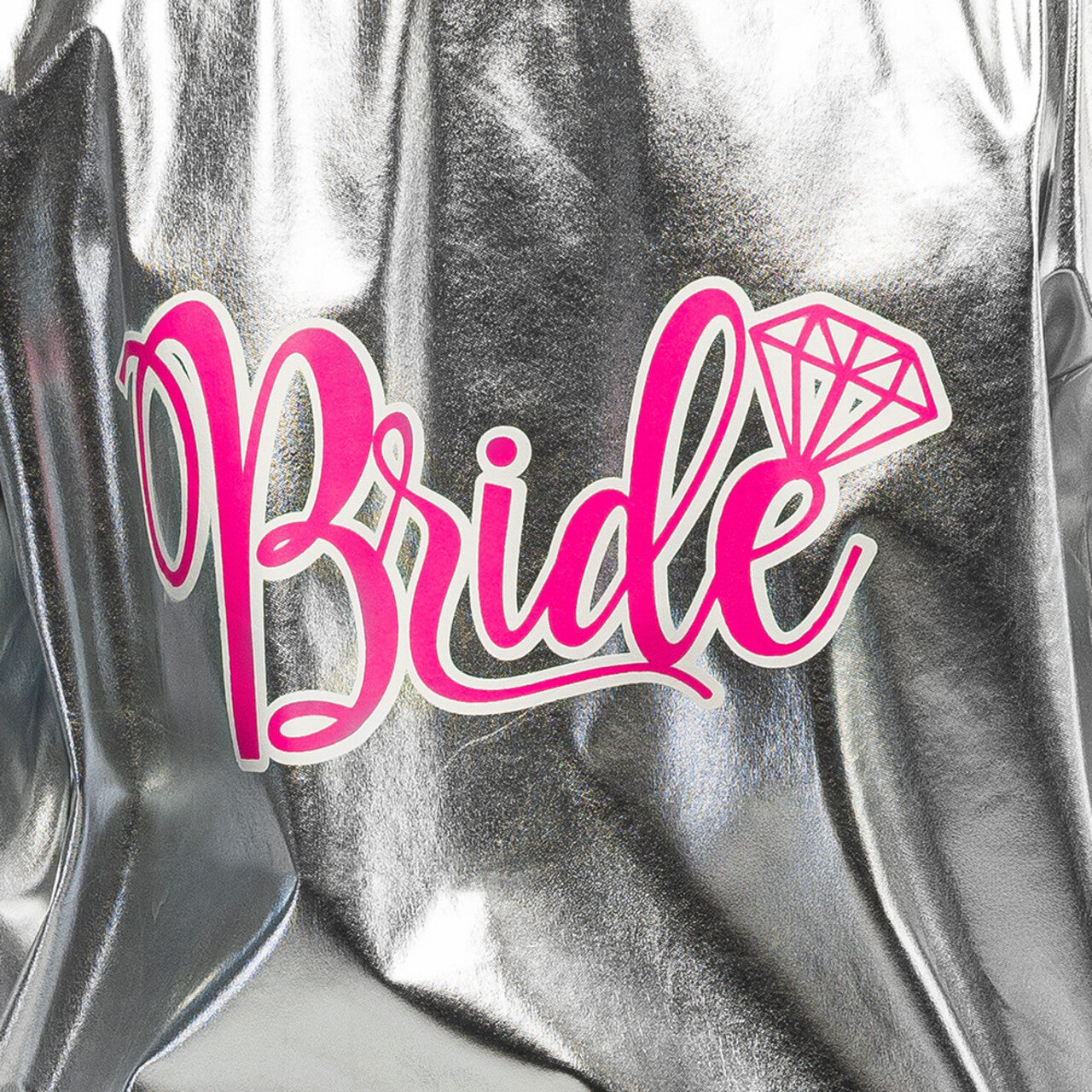 Op deze afbeelding zie je een Kostuums, van het merk Boland. Supercoole Metallic Zilveren Jas Bride Vrouw