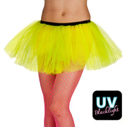 Op deze afbeelding zie je een Kostuums, van het merk Boland. Neon Gele Tutu Extra Fout Vrouw