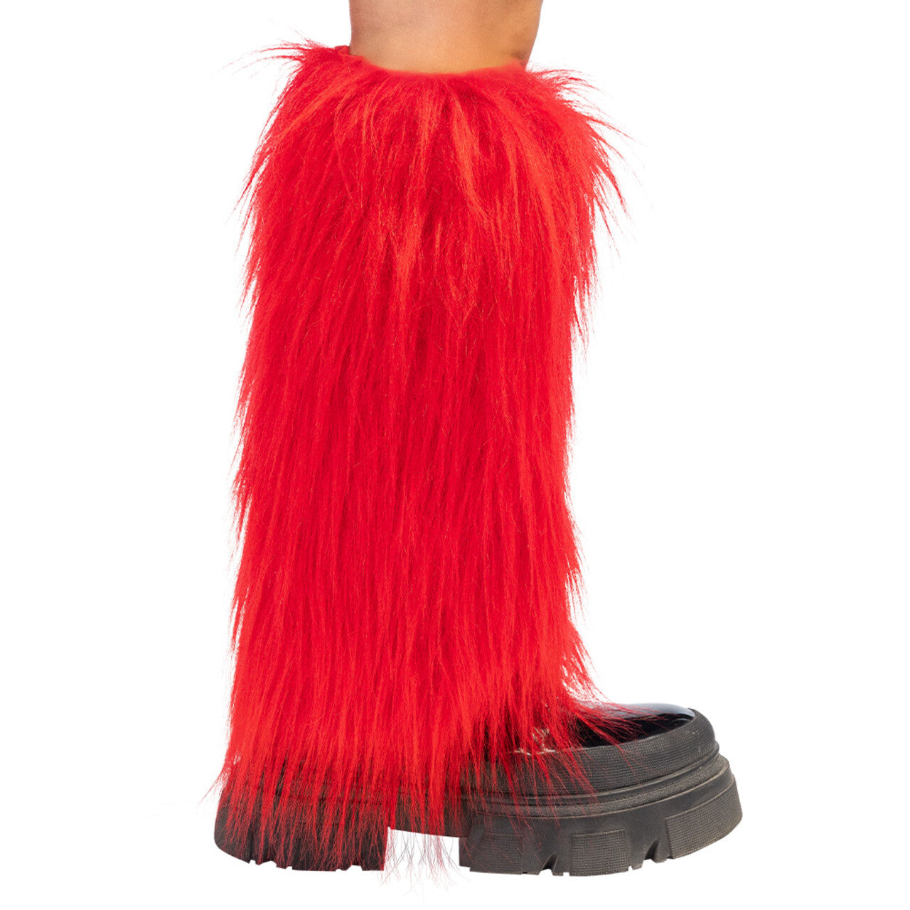 Op deze afbeelding zie je een Accessoires, van het merk Boland. Bontige Beenwarmers Rood