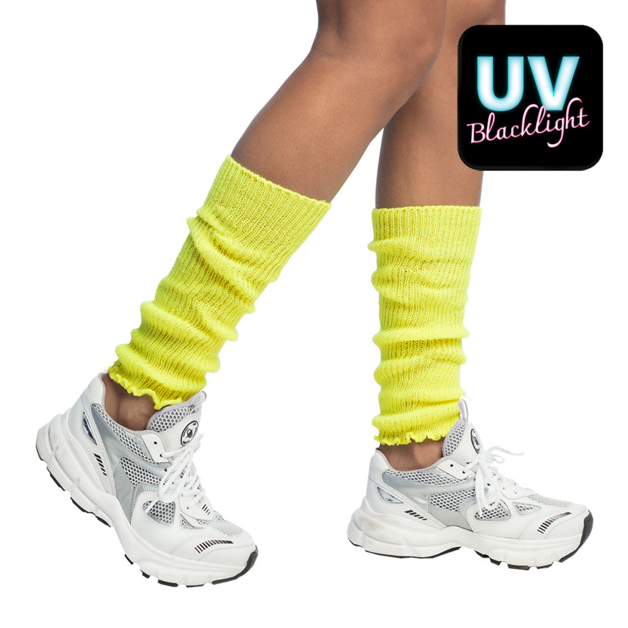 Op deze afbeelding zie je een Accessoires, van het merk Boland. Paar Beenwarmers Basic Neongeel Uv