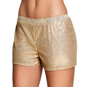 Op deze afbeelding zie je een Kostuums, van het merk Boland. Hotpants Pailletten Goud Vrouw