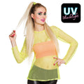 Visnet Shirt Lange Mouwen Geel Super 80s Vrouw