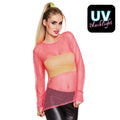 Visnet Shirt Lange Mouwen Roze Super 80s Vrouw