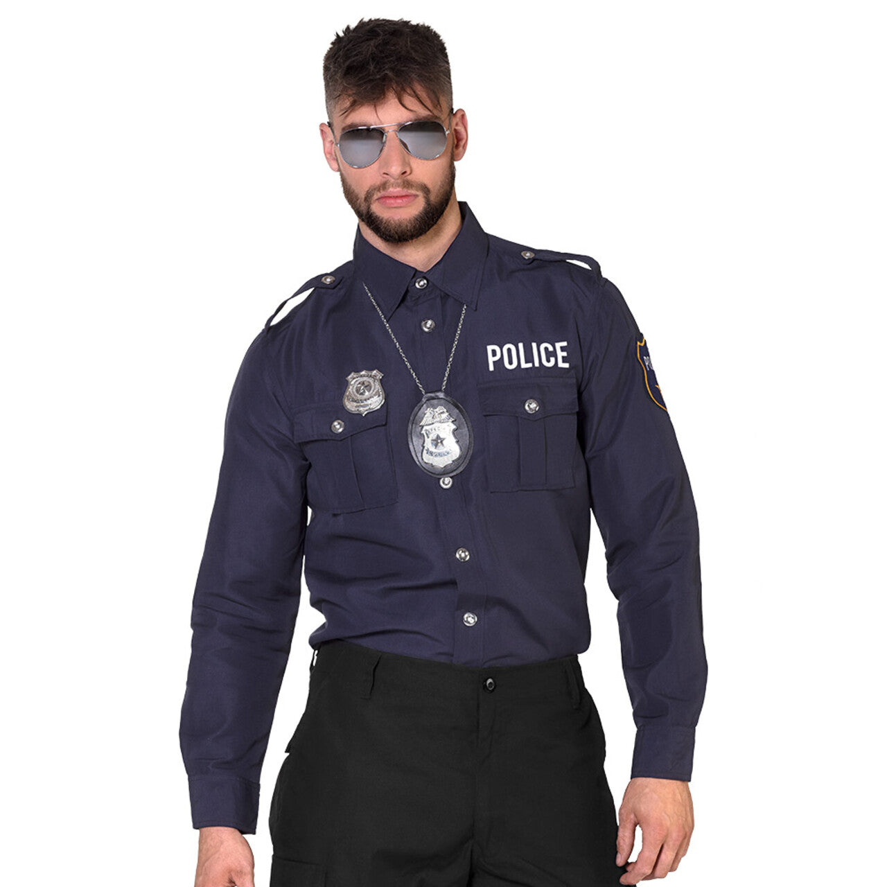 Op deze afbeelding zie je een Kostuums, van het merk Boland. Stoere Politie Blouse Wout Man