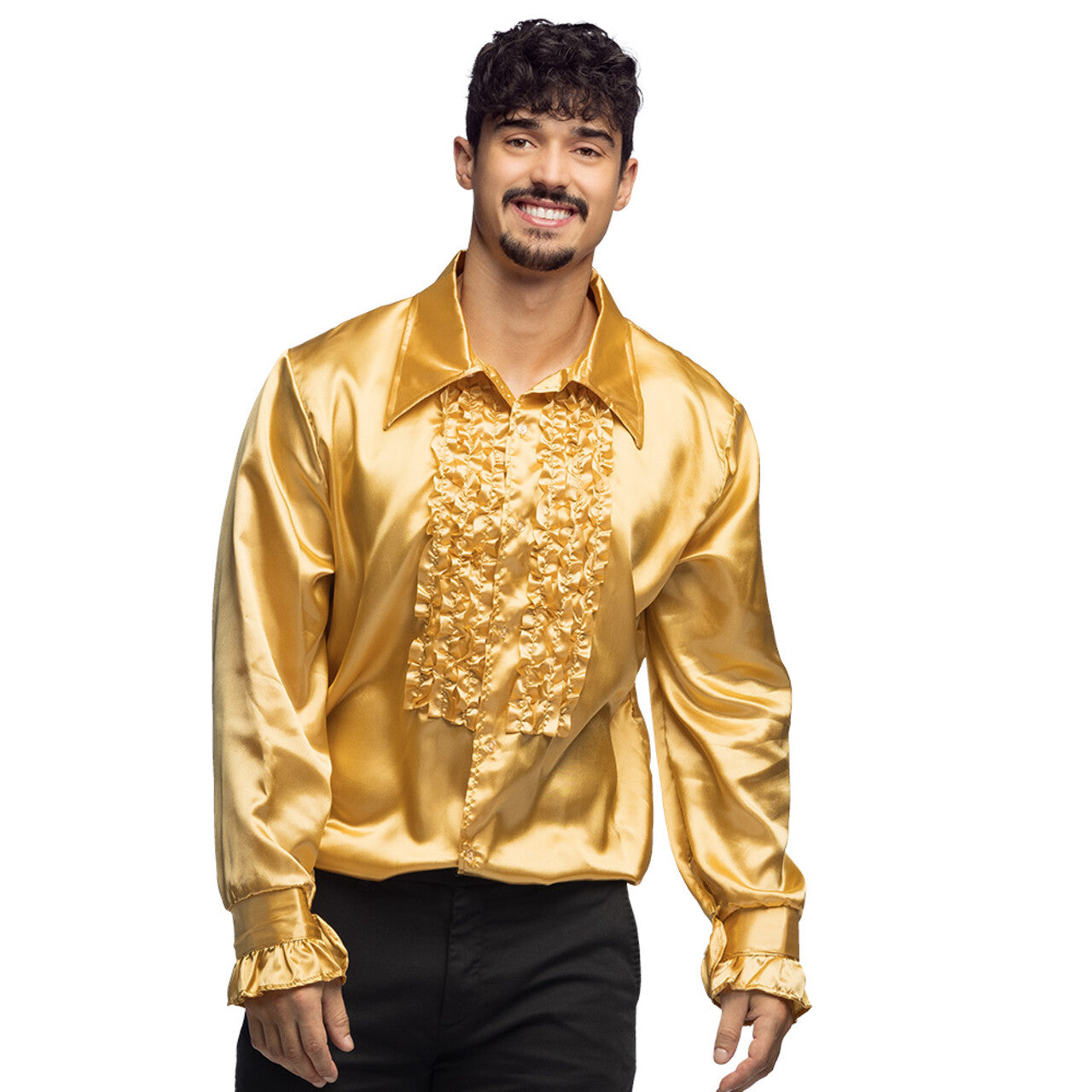 Op deze afbeelding zie je een Kostuums, van het merk Boland. Rouchen Blouse Goud Partybling Man