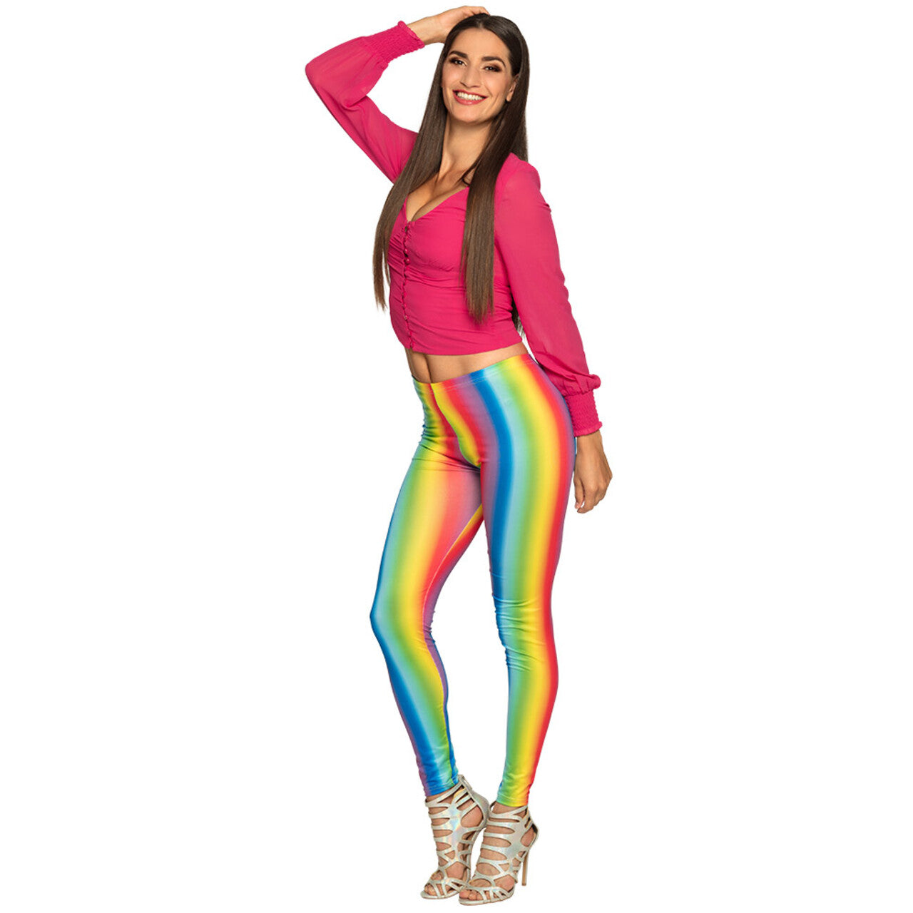 Op deze afbeelding zie je een Kostuums, van het merk Boland. Legging Regenboog Moves Vrouw