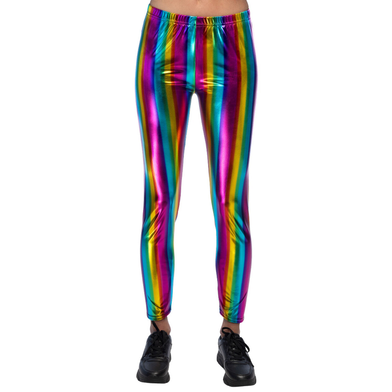 Op deze afbeelding zie je een Kostuums, van het merk Boland. Legging Metallic Regenboog Vrouw