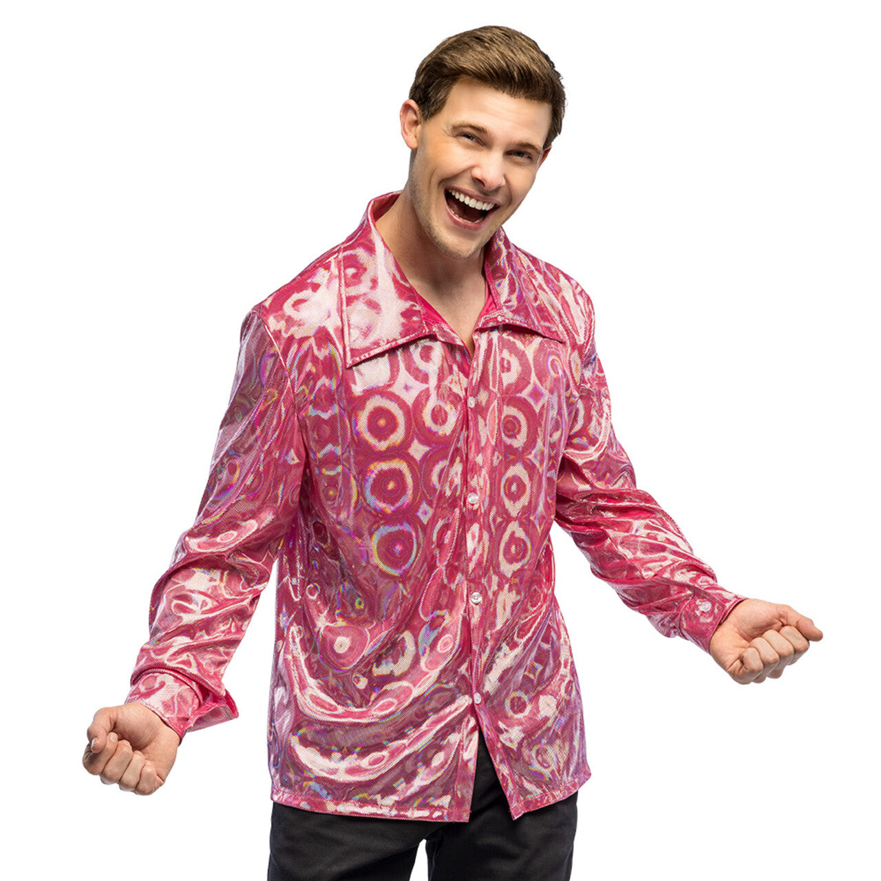 Op deze afbeelding zie je een Kostuums, van het merk Boland. Blouse Lumi Disco Ready Roze Man