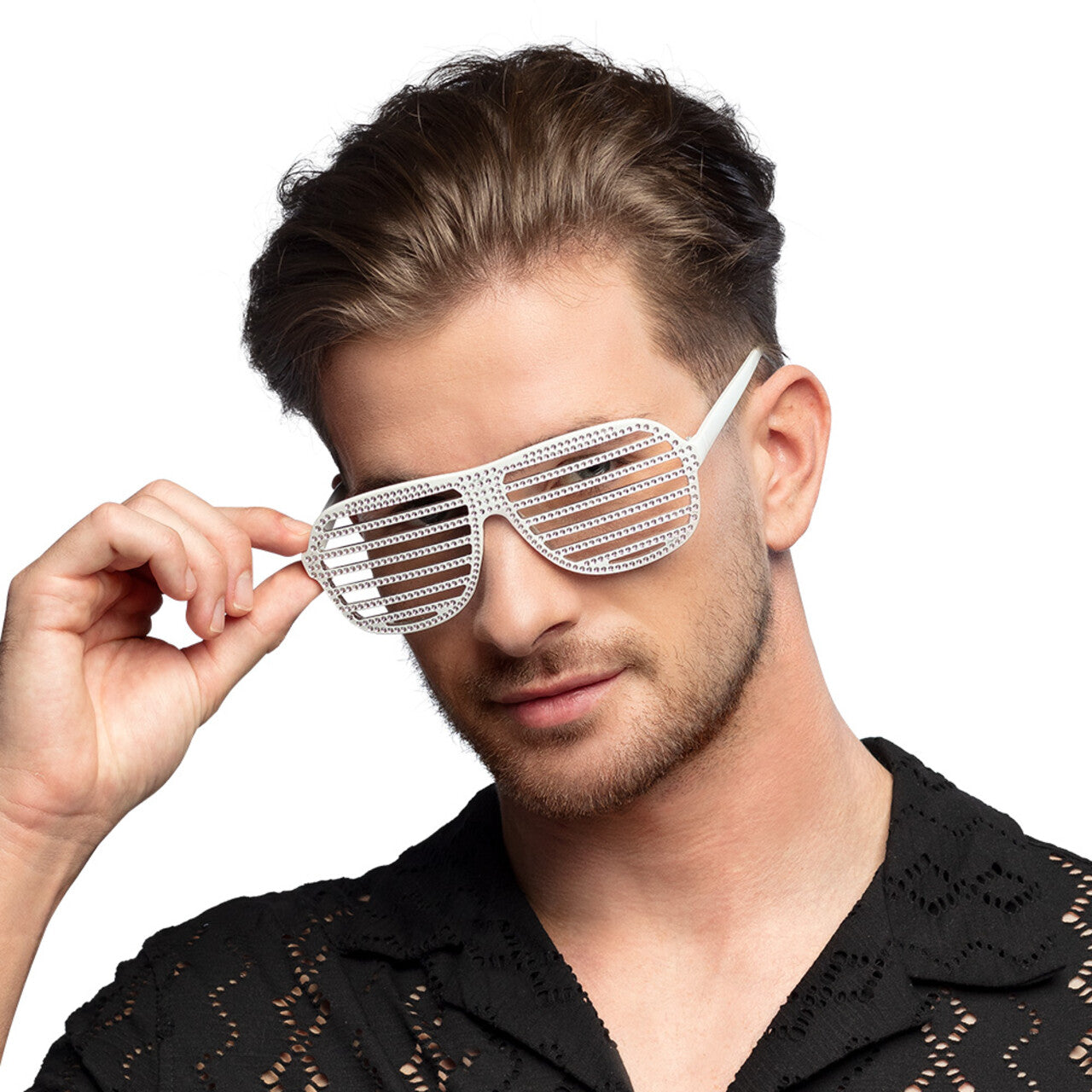 Op deze afbeelding zie je een Accessoires, van het merk Boland. Witte Glitter Partybril