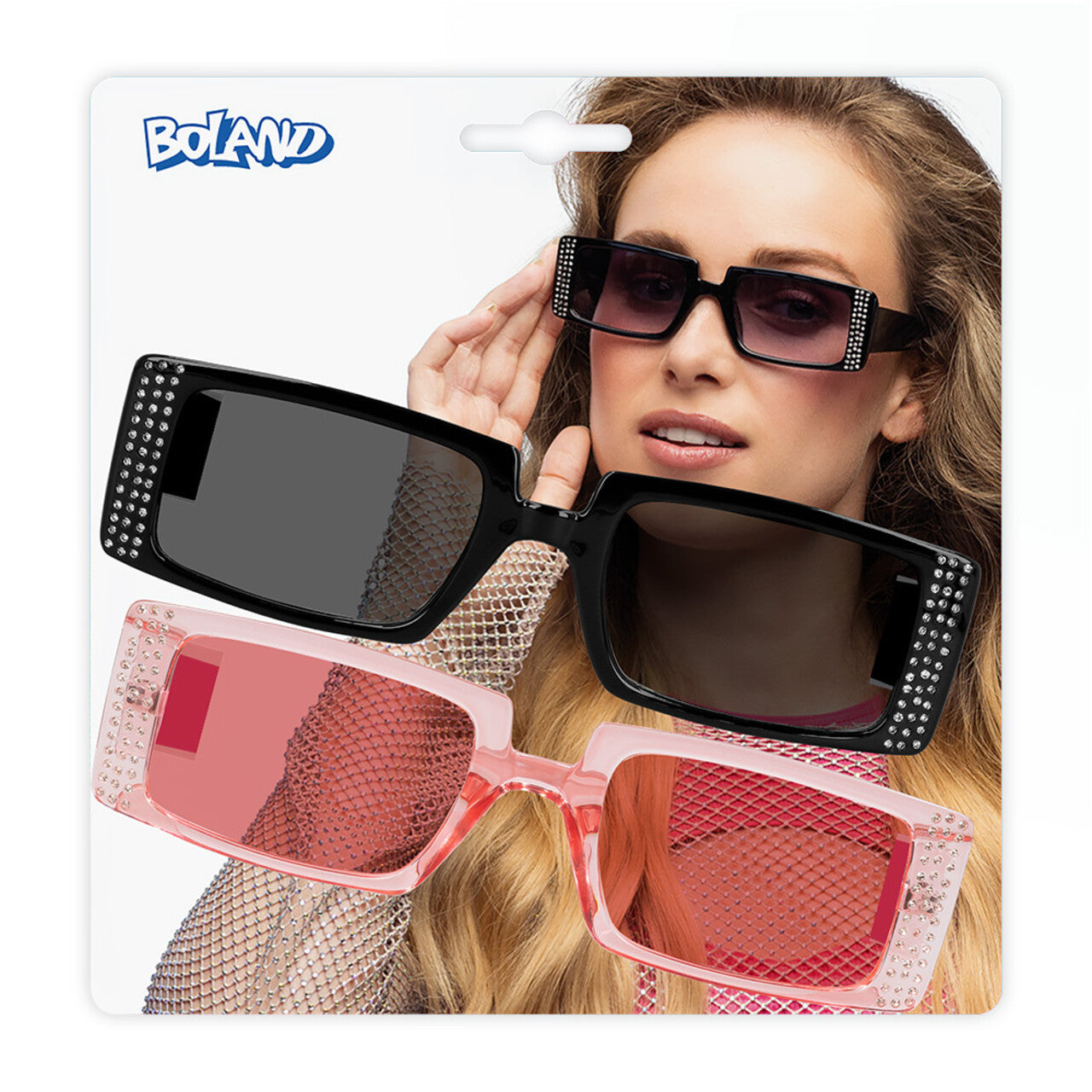 Op deze afbeelding zie je een Accessoires, van het merk Boland. Escape Duo Partybrillen Roze En Zwart