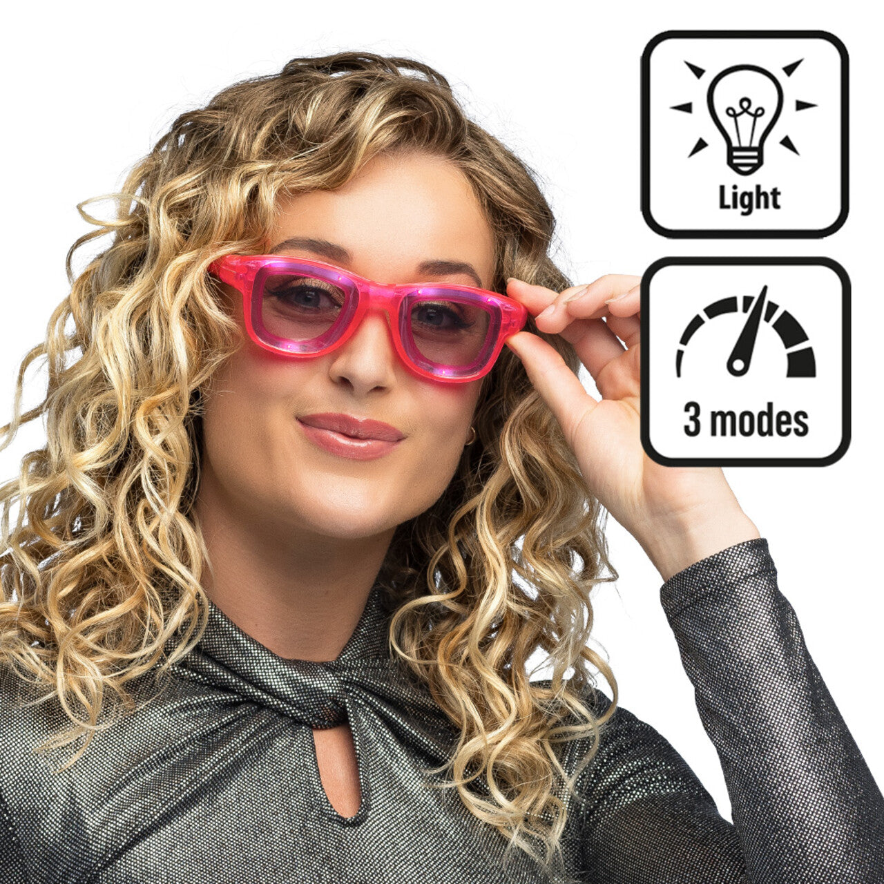 Op deze afbeelding zie je een Accessoires, van het merk Boland. Blink Roze Bril Led