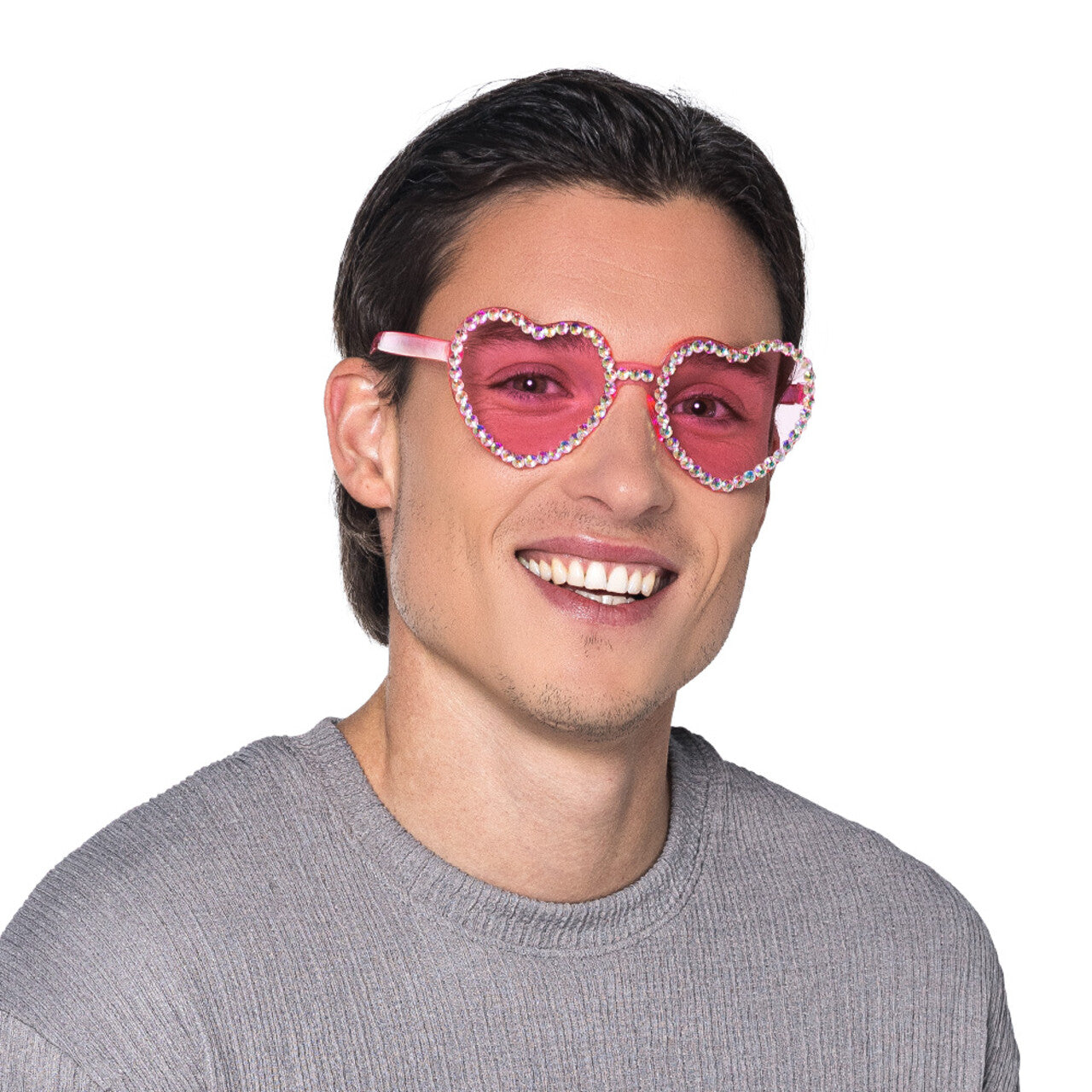 Op deze afbeelding zie je een Accessoires, van het merk Boland. Partybril Diamond Heart Roze