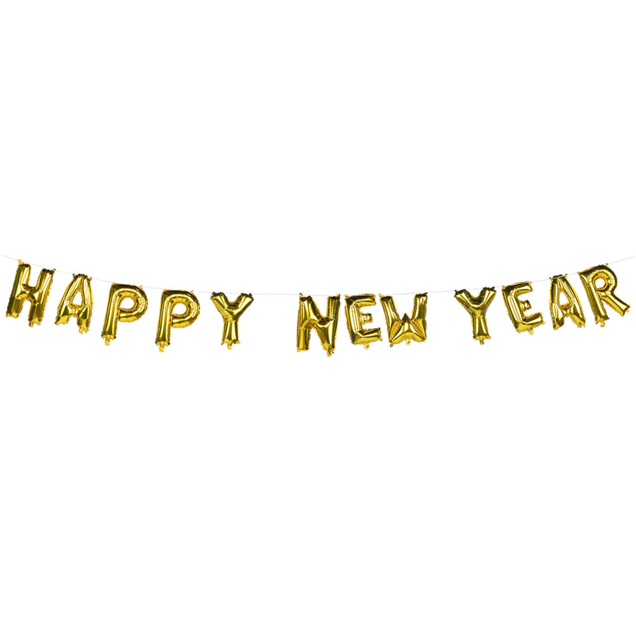 Op deze afbeelding zie je een Decoratie, van het merk Boland. Folieballon Slinger Happy New Year Goud