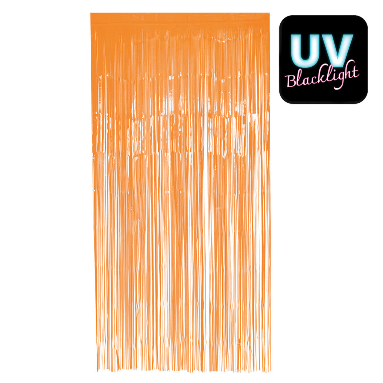Op deze afbeelding zie je een Decoratie, van het merk Boland. Feestelijk Folie Gordijn Neon Oranje