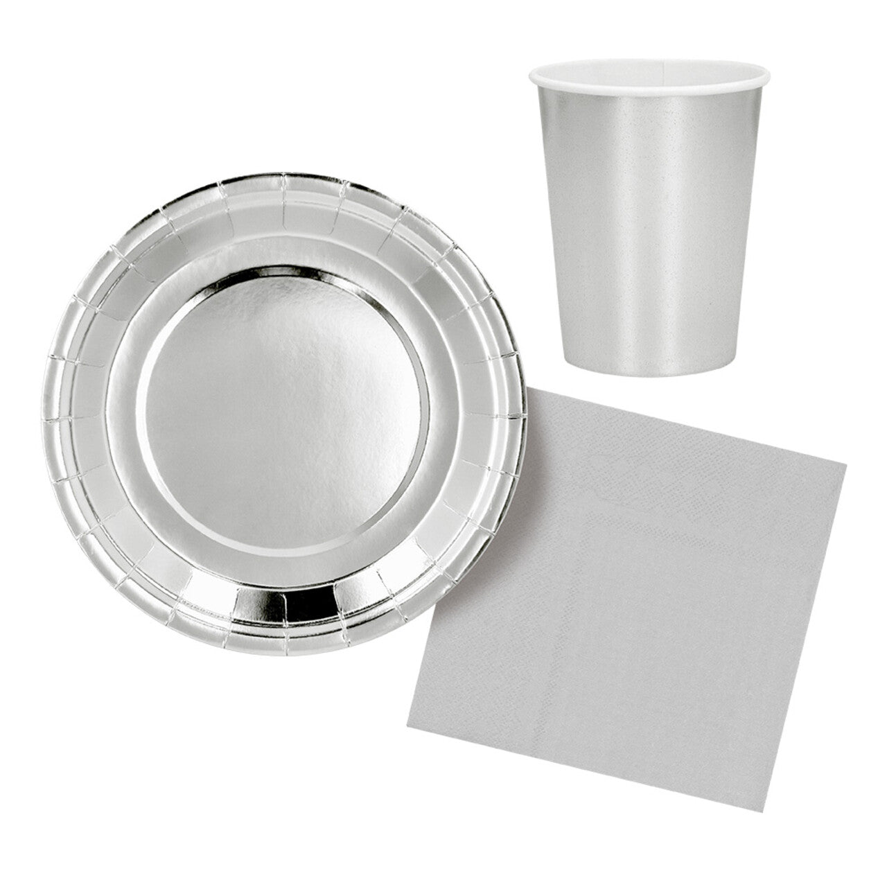 Op deze afbeelding zie je een Decoratie, van het merk Boland. Papieren Feestbekers Zilver 6 Stuks