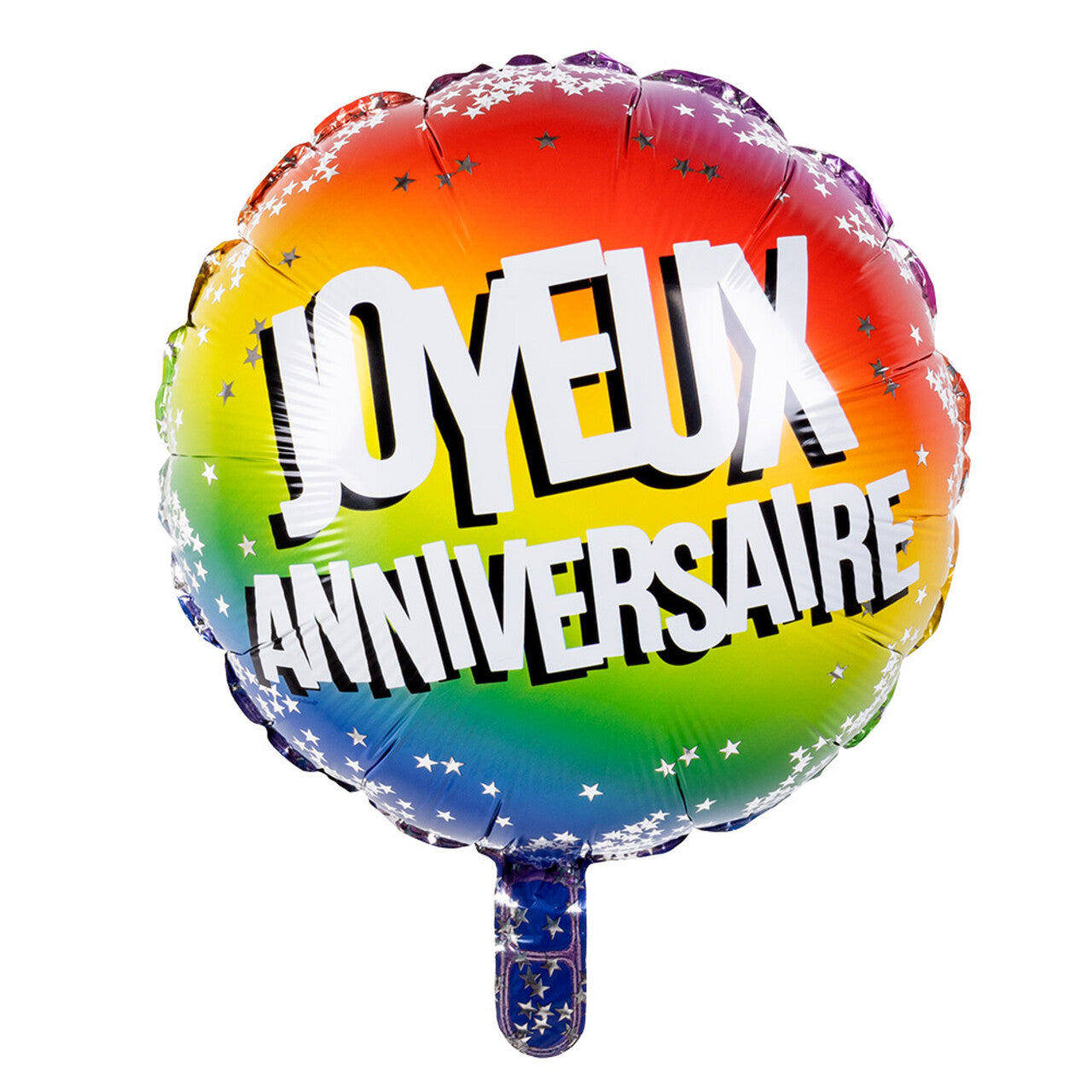 Op deze afbeelding zie je een Decoratie, van het merk Boland. Folieballon Rainbow Joyeux Anniversaire Dubbelzijdig