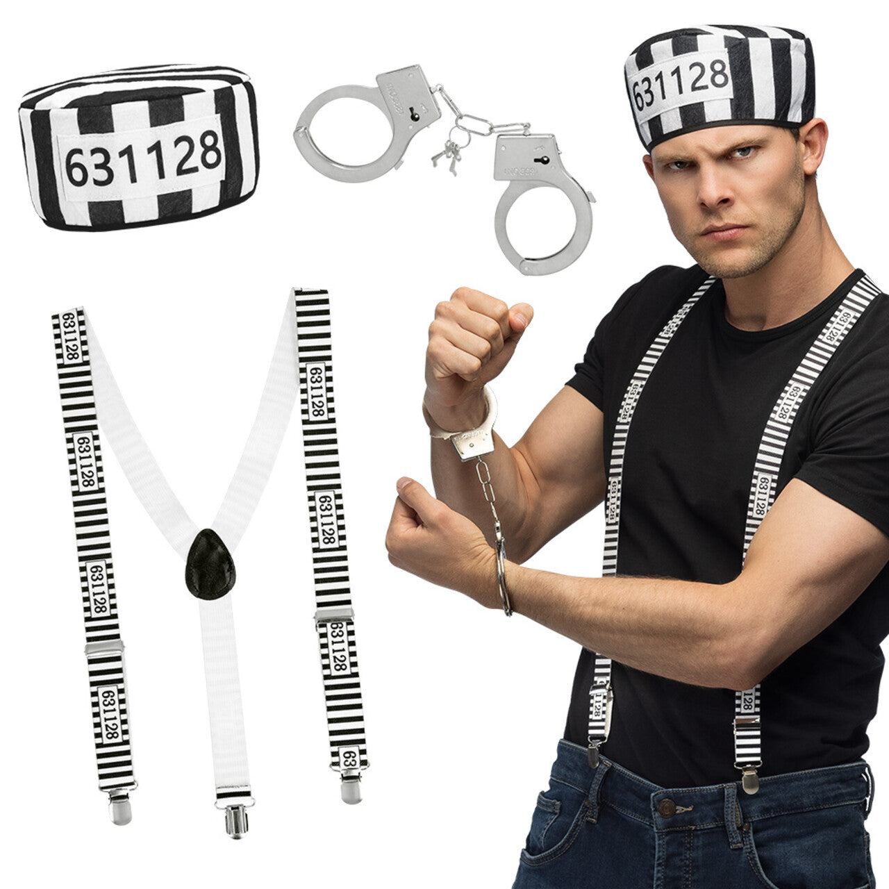Op deze afbeelding zie je een Accessoires, van het merk Boland. Accessoire Set Gevangene Big Boss