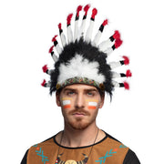 Op deze afbeelding zie je een Accessoires, van het merk Boland. Indianen Hoofd Tooi Mohan Mohawk