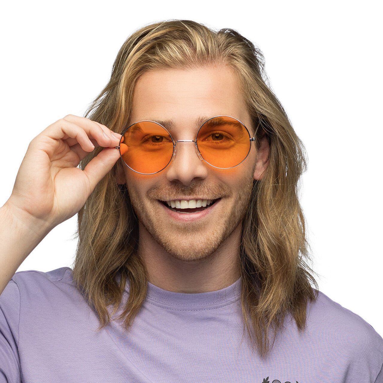 Op deze afbeelding zie je een Accessoires, van het merk Boland. Partybril Hippie XL Oranje